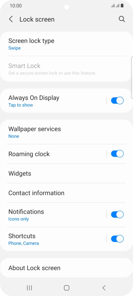 Press Screen lock type. Press Screen lock type.