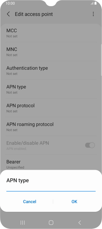 Key in default and press OK. Key in default and press OK.