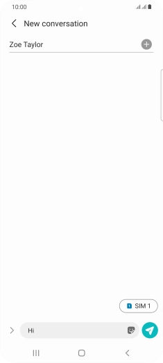 Press the send icon when you've finished your SMS. Press the send icon when you've finished your SMS.