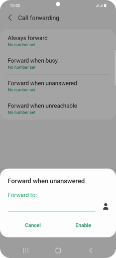 Key in +447953222222 and press Enable. Key in +447953222222 and press Enable.