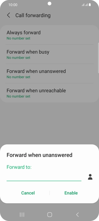 Key in +447953222222 and press Enable. Key in +447953222222 and press Enable.
