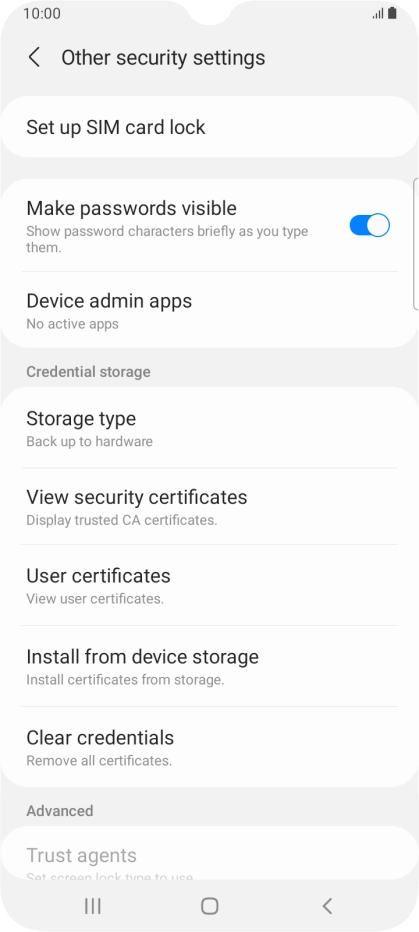 Press Set up SIM card lock. Press Set up SIM card lock.