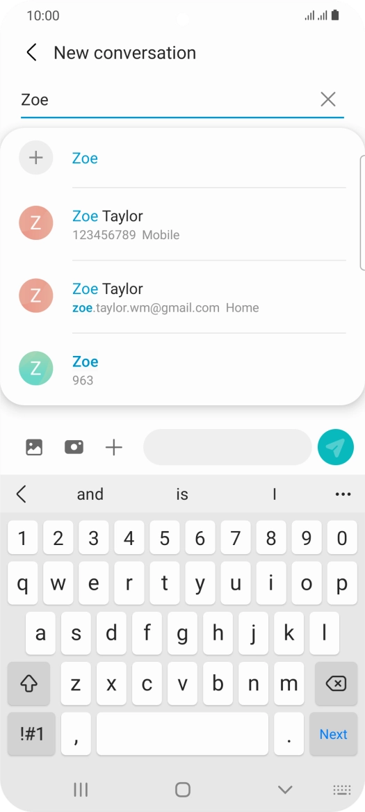 Press the required contact. Press the required contact.