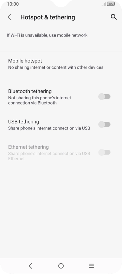 Press Mobile hotspot. Press Mobile hotspot.
