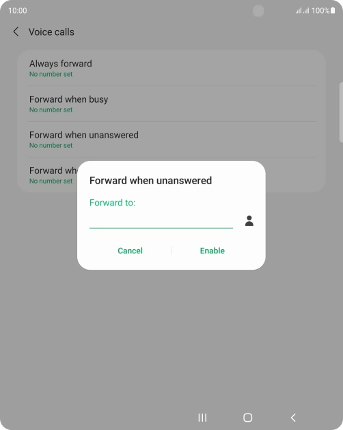 Key in +447953222222 and press Enable. Key in +447953222222 and press Enable.