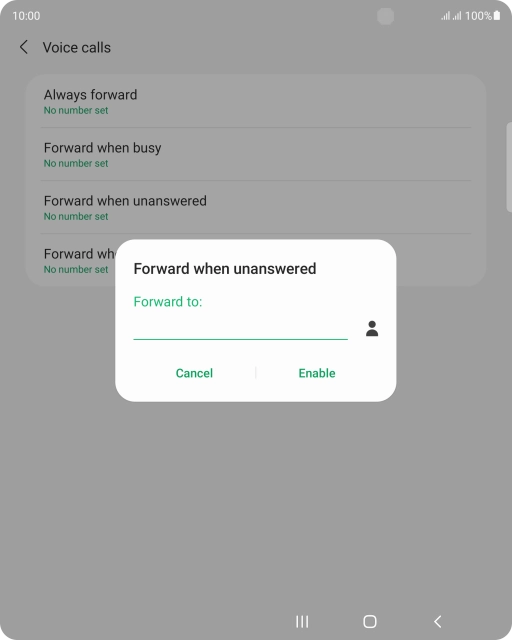 Key in +447953222222 and press Enable. Key in +447953222222 and press Enable.