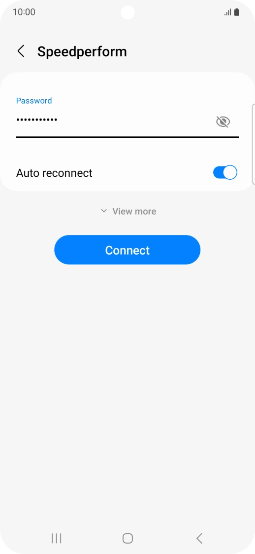 Key in the password for the Wi-Fi network and press Connect. Key in the password for the Wi-Fi network and press Connect.