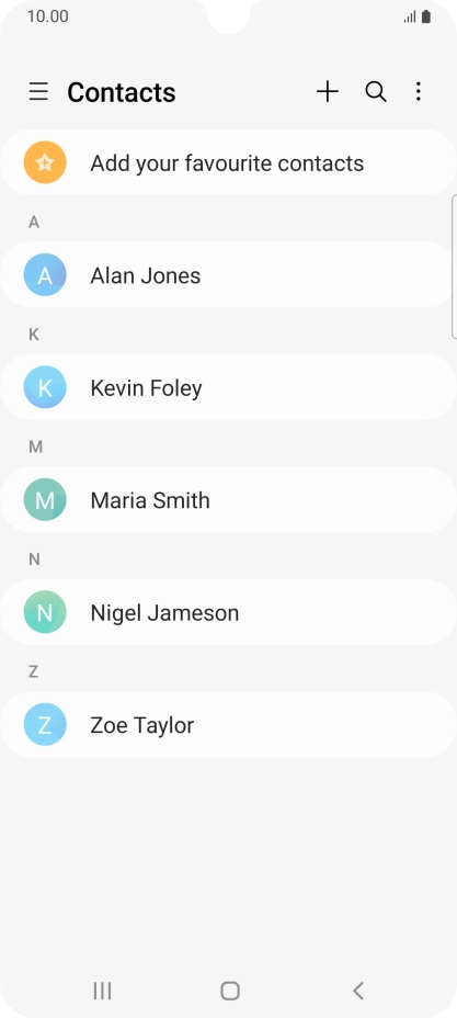 Press the new contact icon. Press the new contact icon.