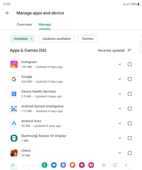 Press the required app. Press the required app.