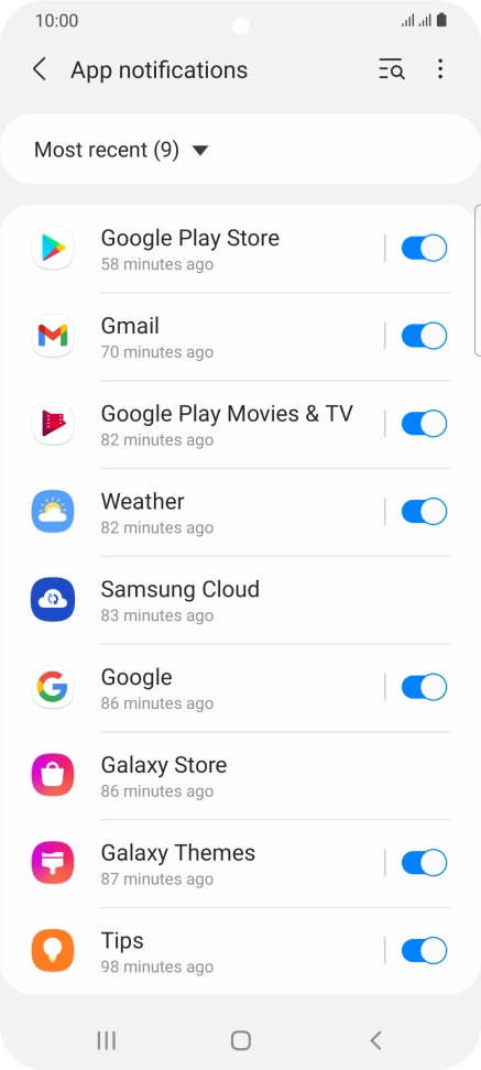 Press the drop down list. Press the drop down list.