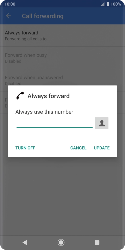 Press TURN OFF. Press TURN OFF.