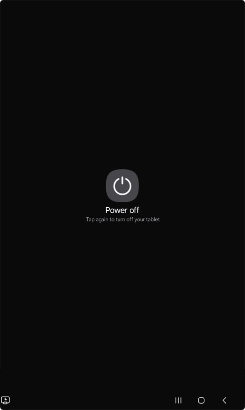 Press Power off. Press Power off.
