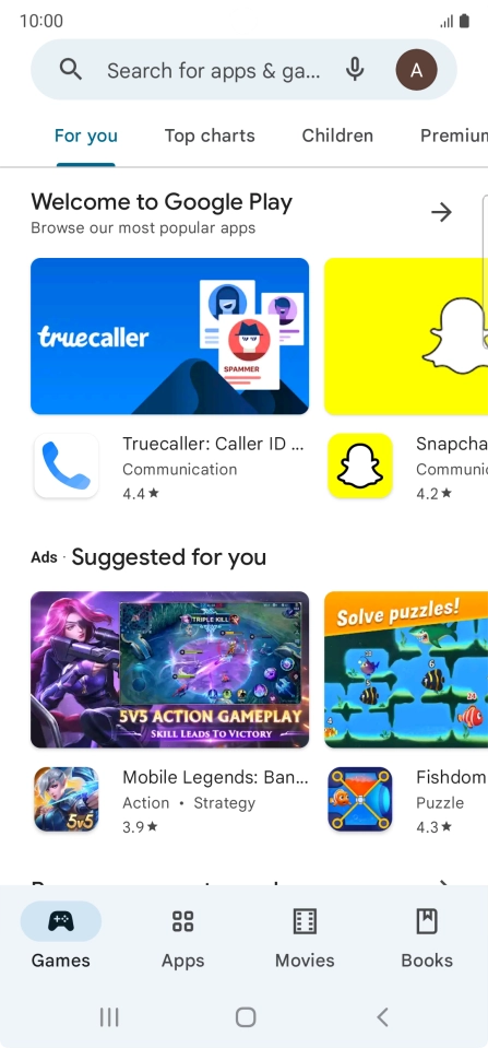 Press the search field. Press the search field.