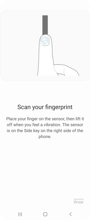 Follow the instructions on the screen to create the phone lock code using your fingerprint. Follow the instructions on the screen to create the phone lock code using your fingerprint.