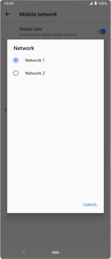 Press the required network. Press the required network.