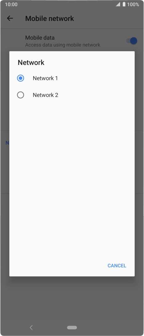 Press the required network. Press the required network.