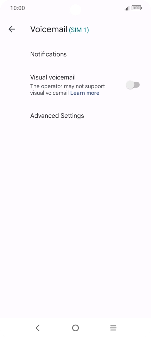 Press Advanced Settings. Press Advanced Settings.