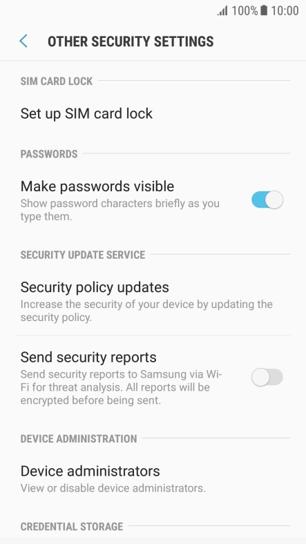 Press Set up SIM card lock. Press Set up SIM card lock.