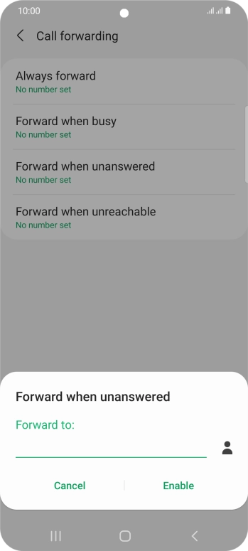 Key in +447953222222 and press Enable. Key in +447953222222 and press Enable.