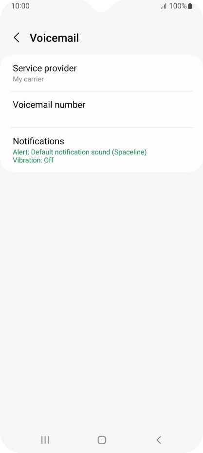 Press Voicemail number. Press Voicemail number.