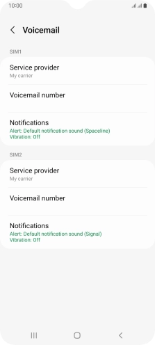 Press Voicemail number. Press Voicemail number.