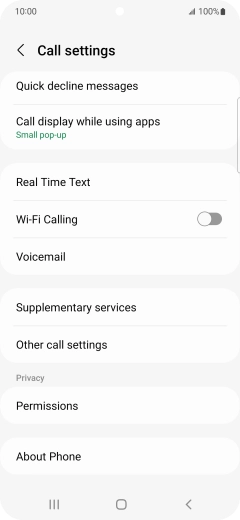 Press Supplementary services. Press Supplementary services.