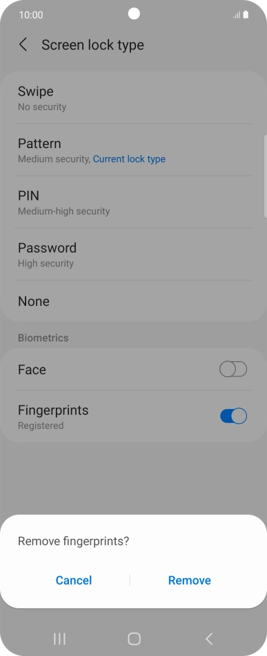 Press Remove. Press Remove.