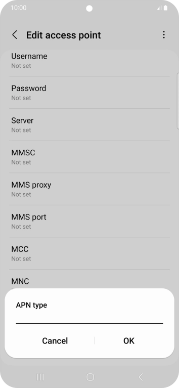Key in mms and press OK. Key in mms and press OK.