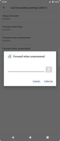 Key in +447953222222 and press TURN ON. Key in +447953222222 and press TURN ON.