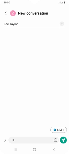 Press the send icon when you've finished your SMS. Press the send icon when you've finished your SMS.