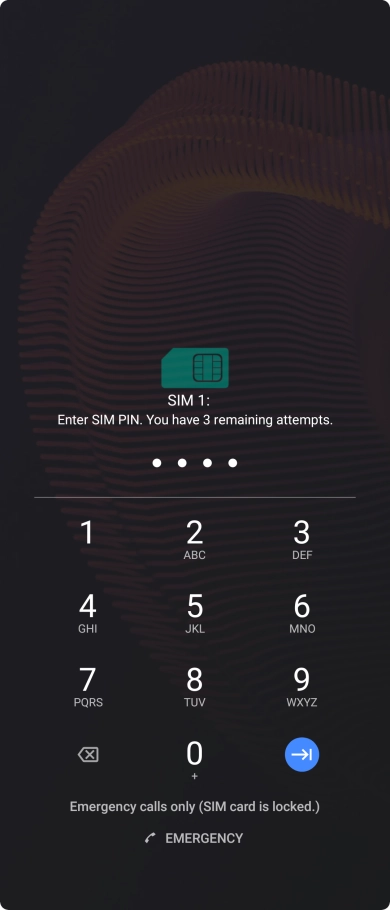 If you're asked to key in your PIN, do so and press arrow right. The default PIN is 1111. If you're asked to key in your PIN, do so and press arrow right. The default PIN is 1111.