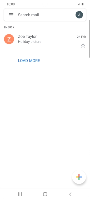 Press the email account icon. Press the email account icon.