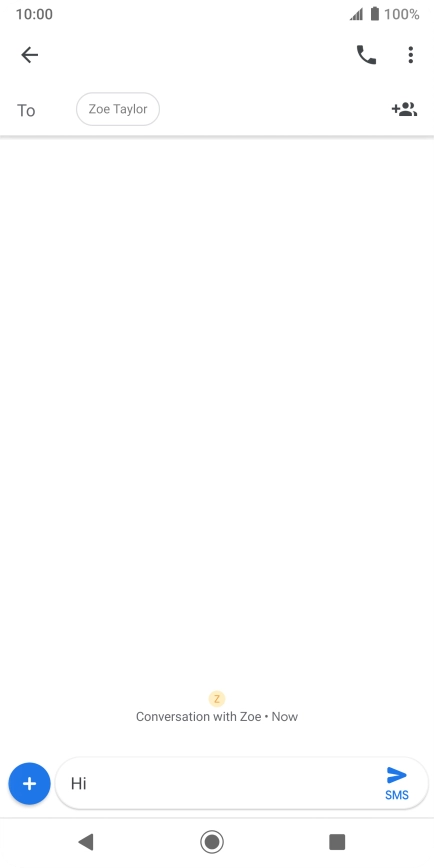Press the send icon when you've finished your text message. Press the send icon when you've finished your text message.