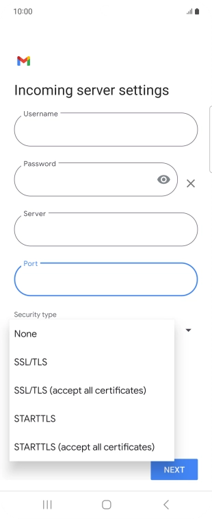 Press SSL/TLS. Press SSL/TLS.
