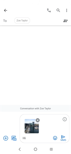 Press the send icon when you've finished your MMS. Press the send icon when you've finished your MMS.
