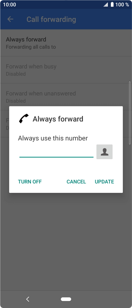 Press TURN OFF. Press TURN OFF.