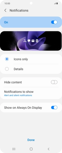 Press the indicators next to the required settings to turn them on or off. Press the indicators next to the required settings to turn them on or off.