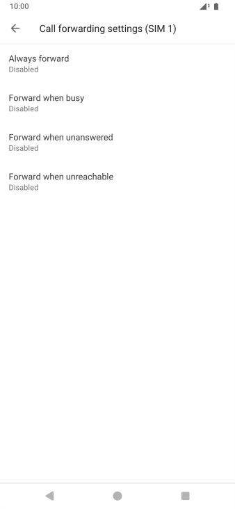 Press the required divert type. Press the required divert type.