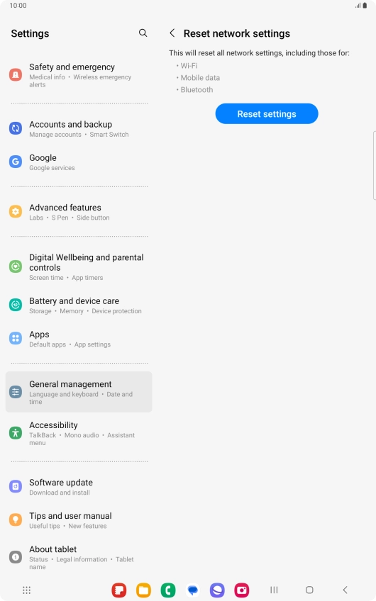 Press Reset settings. Press Reset settings.