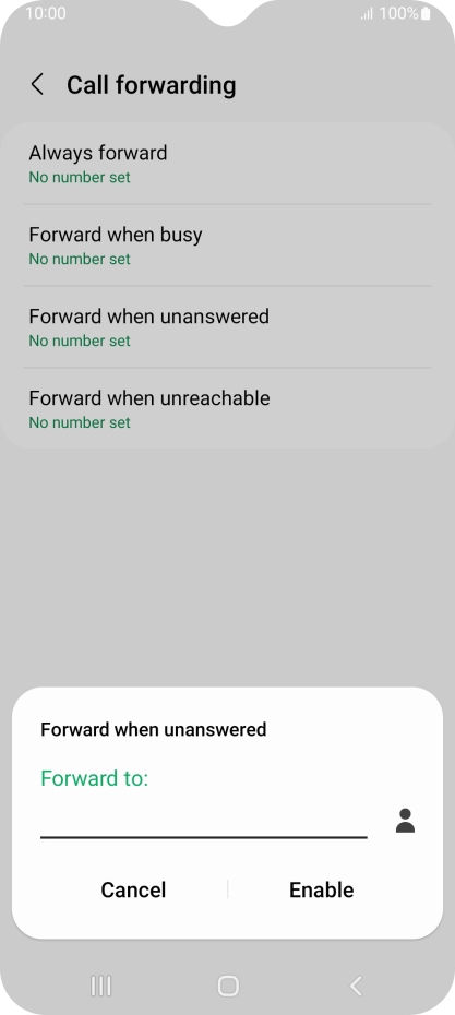 Key in +447953222222 and press Enable. Key in +447953222222 and press Enable.