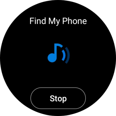 Press Stop when you've found your phone. Press Stop when you've found your phone.