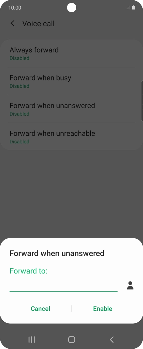 Key in +447953222222 and press Enable. Key in +447953222222 and press Enable.