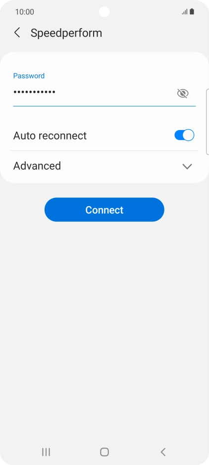 Key in the password for the Wi-Fi network and press Connect. Key in the password for the Wi-Fi network and press Connect.