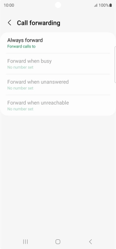 Press the required divert type. Press the required divert type.