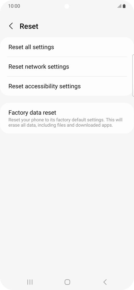 Press Reset network settings. Press Reset network settings.