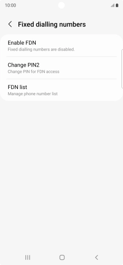 Press Enable FDN. Press Enable FDN.