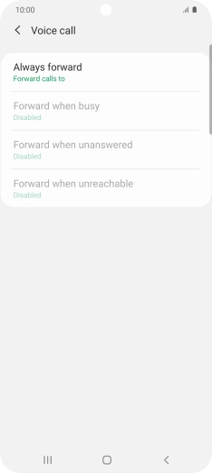 Press the required divert type. Press the required divert type.