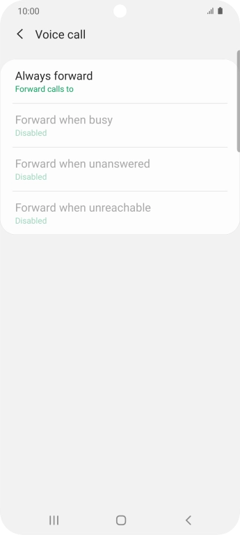 Press the required divert type. Press the required divert type.