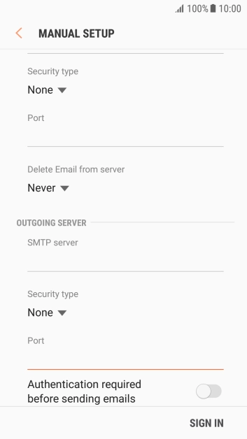 Press Authentication required before sending emails to turn on the function. Press Authentication required before sending emails to turn on the function.