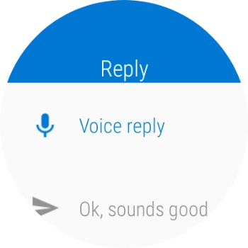 Press Voice reply. Press Voice reply.